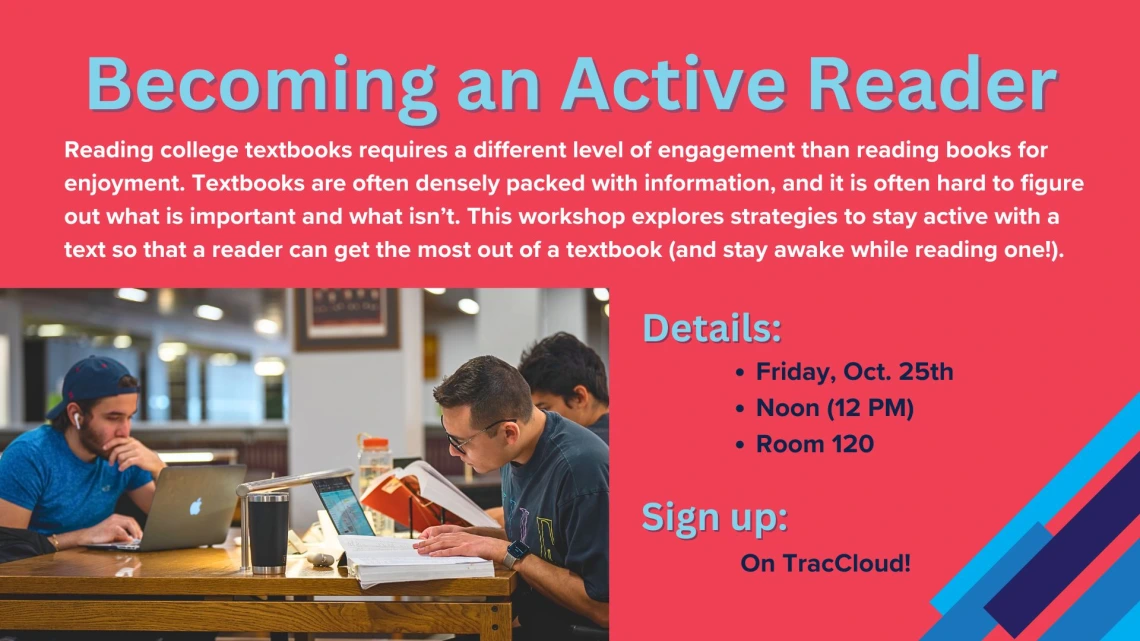 Flyer for Becoming an Active Reader Workshop